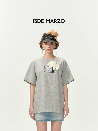 13DE MARZO Holographic TV T-shirt Gray