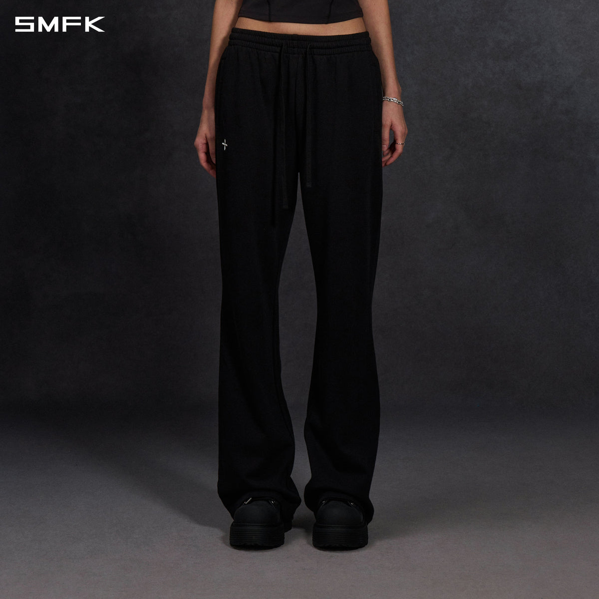 SMFK Permanent Slim Strt Sports Pants Cotton/W Wild Black