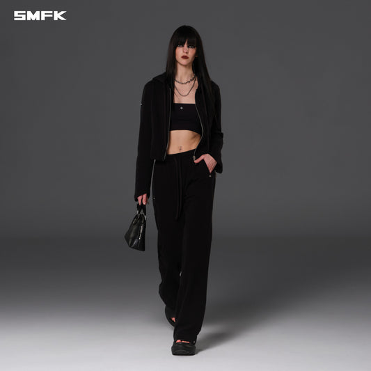 SMFK Permanent Slim Strt Pants Cotton Wool Wild Black