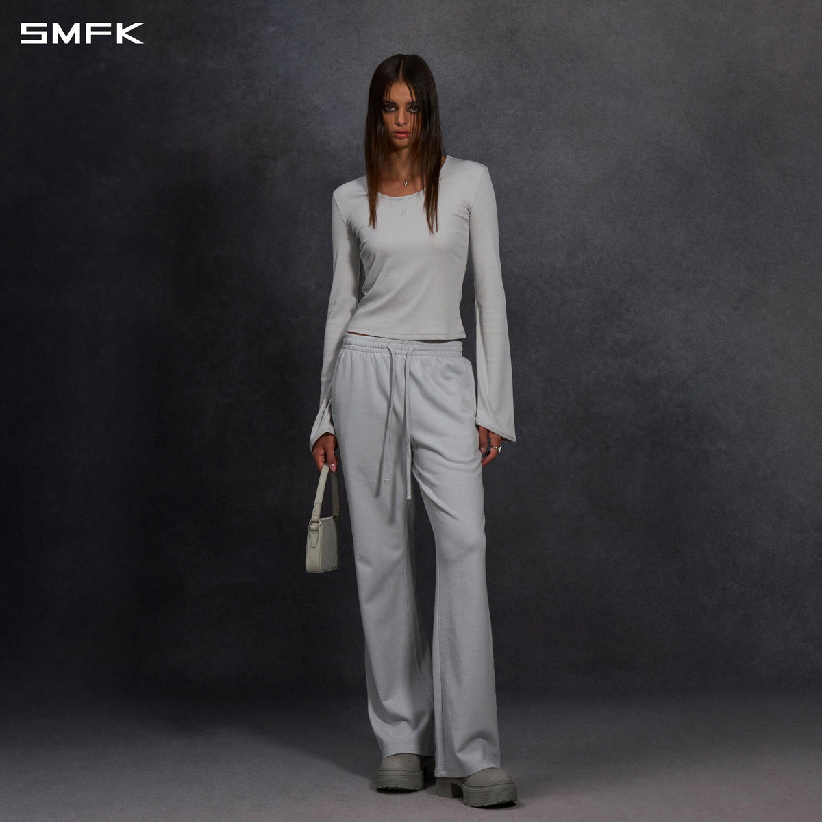 SMFK Permanent Slim Strt Sports Pants Cotton/W Glacier Grey