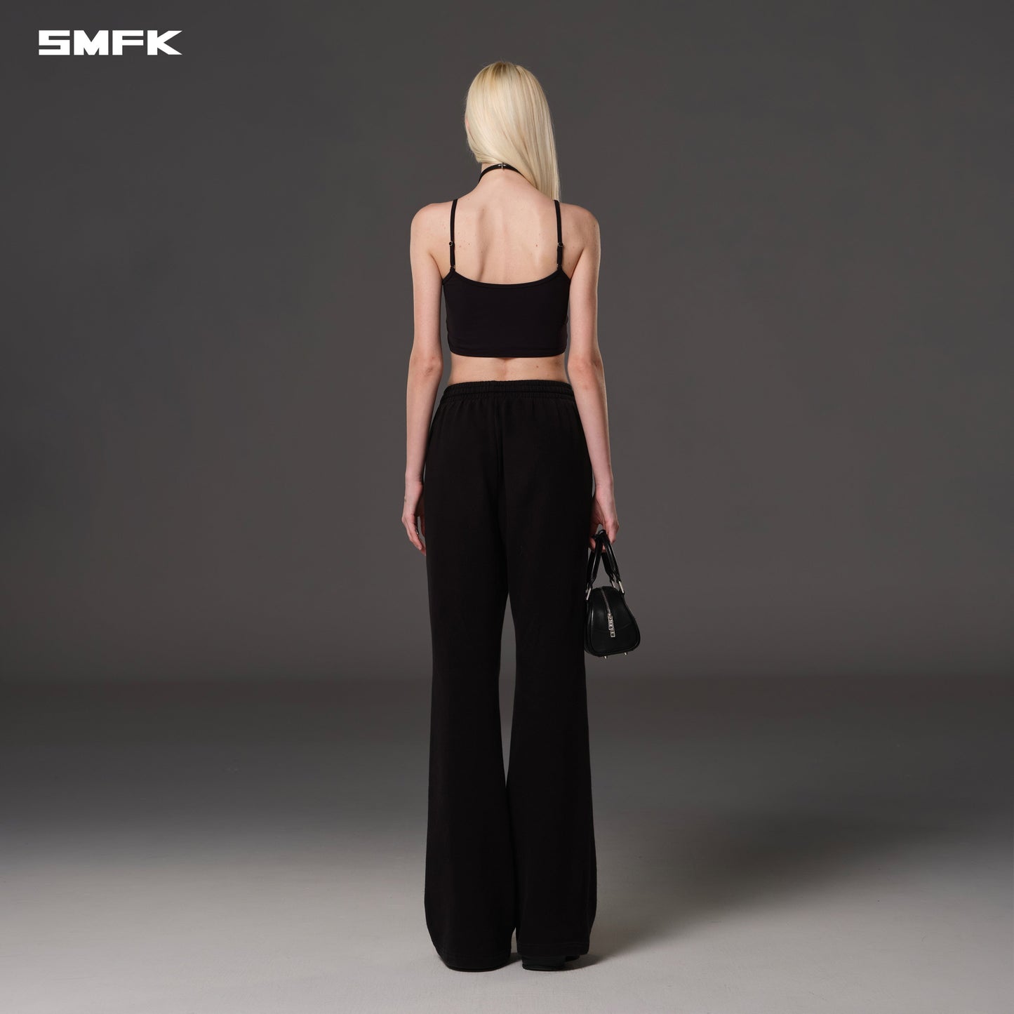 SMFK Permanent Slim Flared Pants Cotton Wool Wild Black