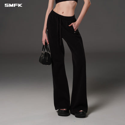 SMFK Permanent Slim Flared Pants Cotton Wool Wild Black