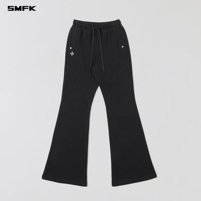SMFK Permanent Slim Flared Pants Cotton Wool Wild Black