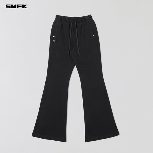 SMFK Permanent Slim Flared Pants Cotton Wool Wild Black