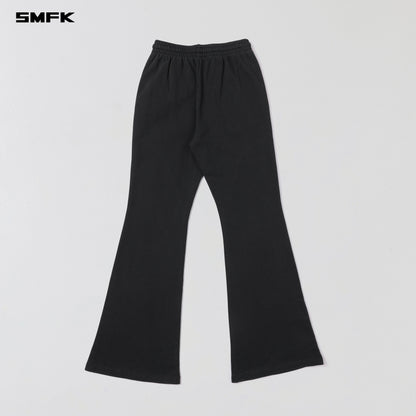 SMFK Permanent Slim Flared Pants Cotton Wool Wild Black