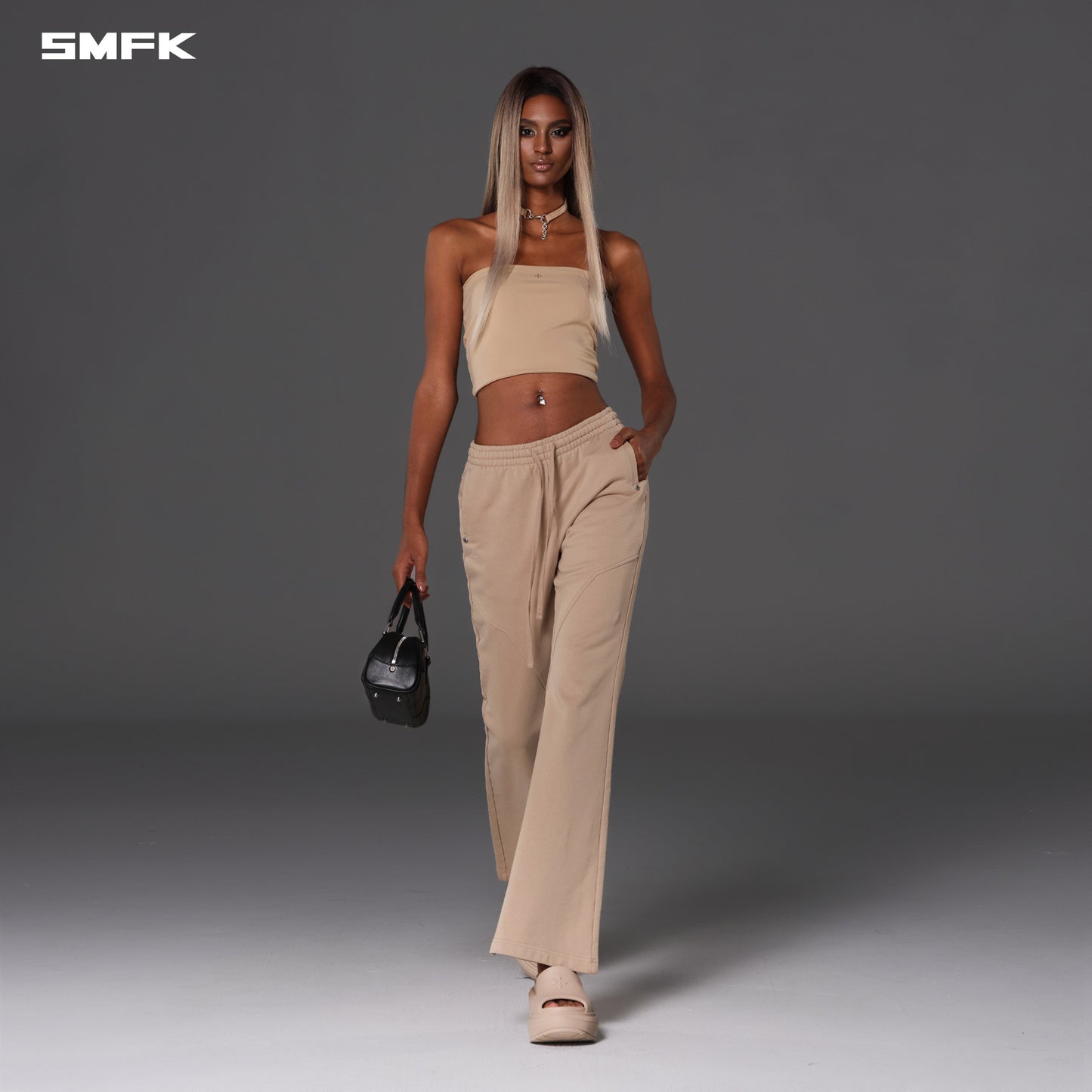 SMFK Permanent Slim Flared Pants Cotton Wool Fresh Skin