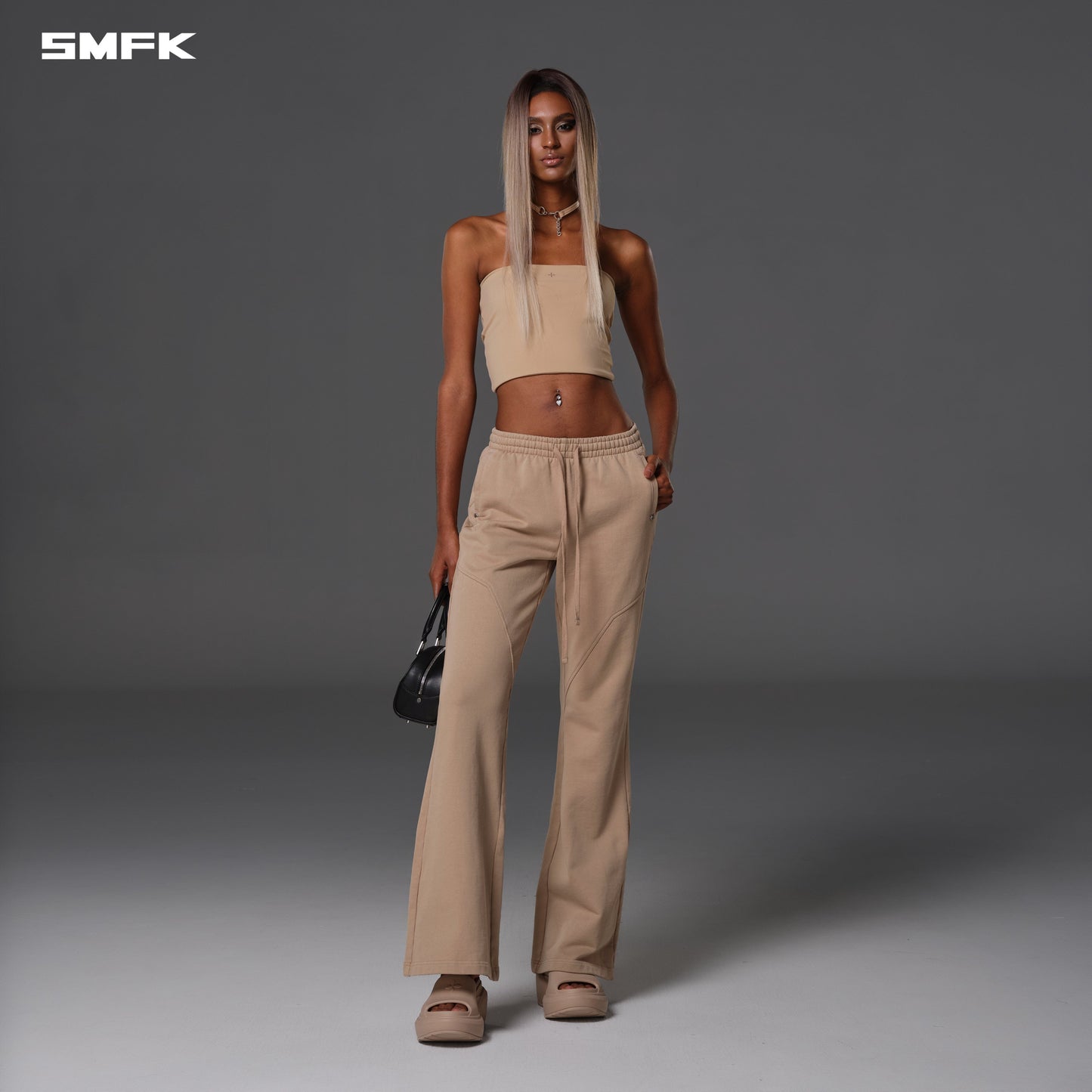 SMFK Permanent Slim Flared Pants Cotton Wool Fresh Skin
