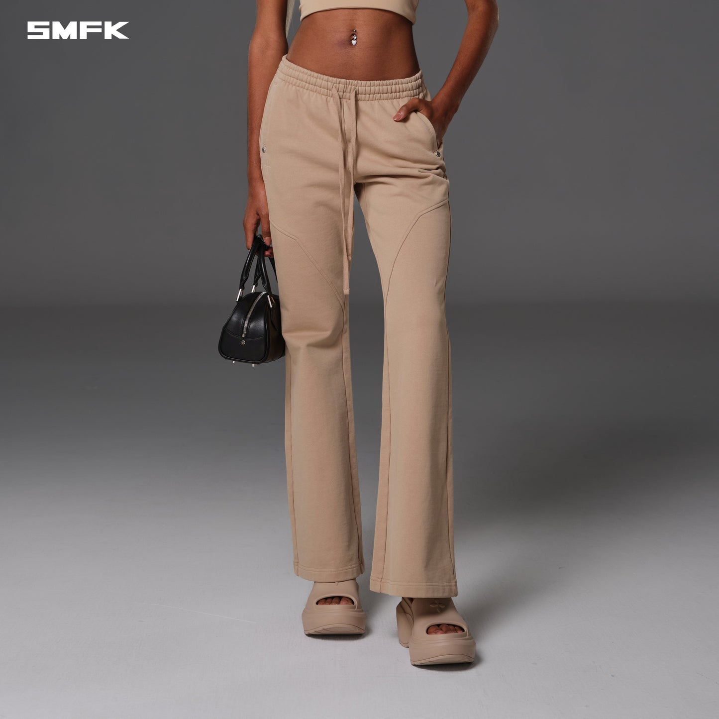 SMFK Permanent Slim Flared Pants Cotton Wool Fresh Skin