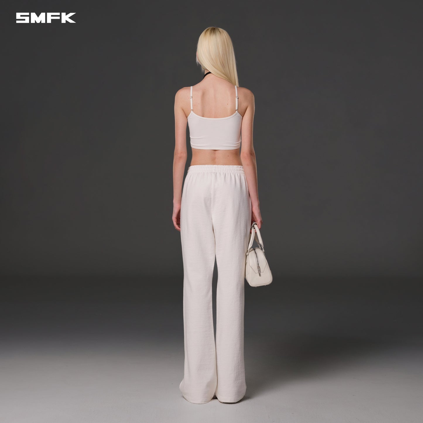 SMFK Permanent Slim Flared Pants Cotton Wool Cloud White