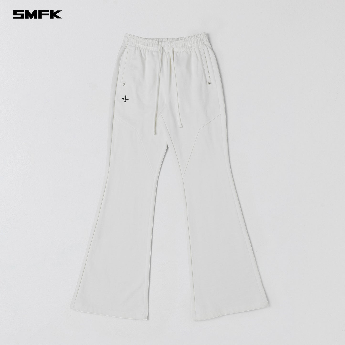 SMFK Permanent Slim Flared Pants Cotton Wool Cloud White