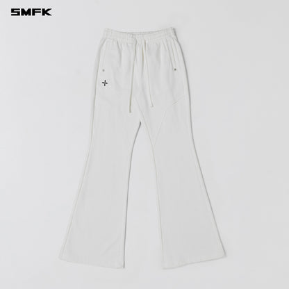SMFK Permanent Slim Flared Pants Cotton Wool Cloud White