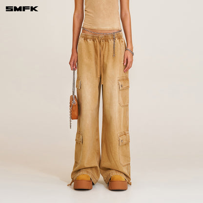 SMFK Compass Mode Tower Denim Sports Pants Grassland Khaki