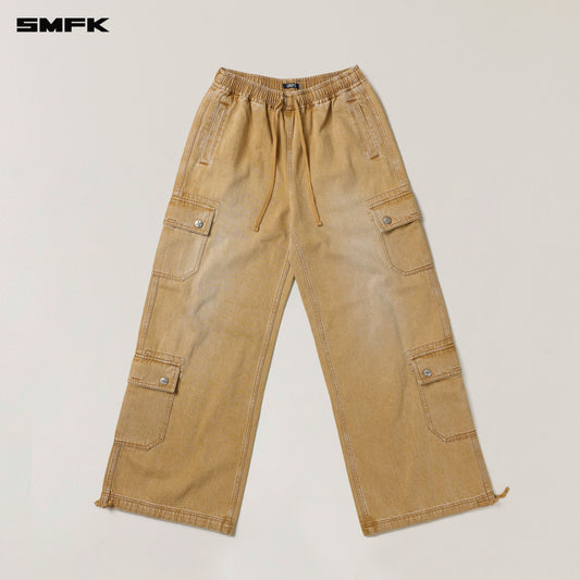 SMFK Compass Mode Tower Denim Sports Pants Grassland Khaki