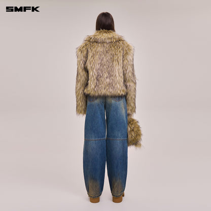 SMFK Compass Mode Wasteland Loose Straight Denim Pants Wasteland Blue