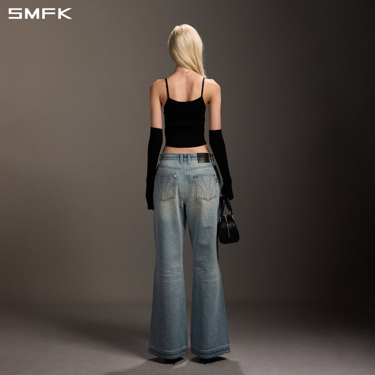 SMFK Compass Mirage Flared Denim Pants Cotton+Diamond/W Denim Blue Diamond