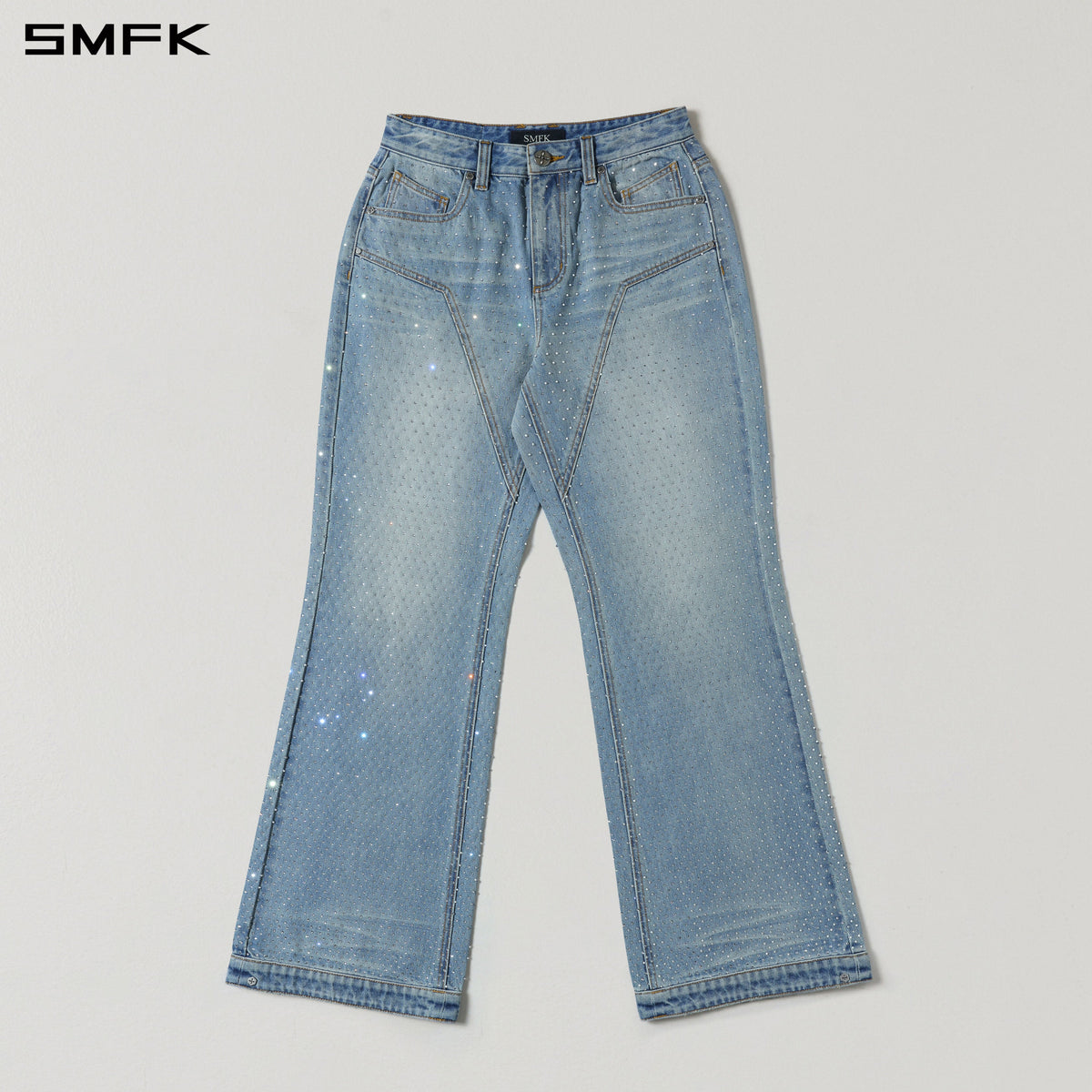 SMFK Compass Mirage Flared Denim Pants Cotton+Diamond/W Denim Blue Diamond