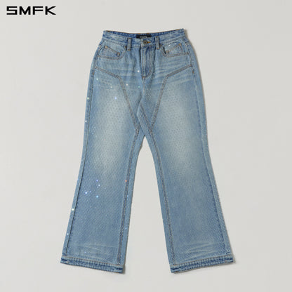 SMFK Compass Mirage Flared Denim Pants Cotton+Diamond/W Denim Blue Diamond