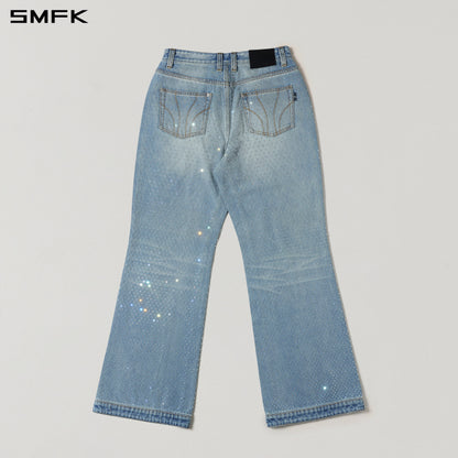SMFK Compass Mirage Flared Denim Pants Cotton+Diamond/W Denim Blue Diamond