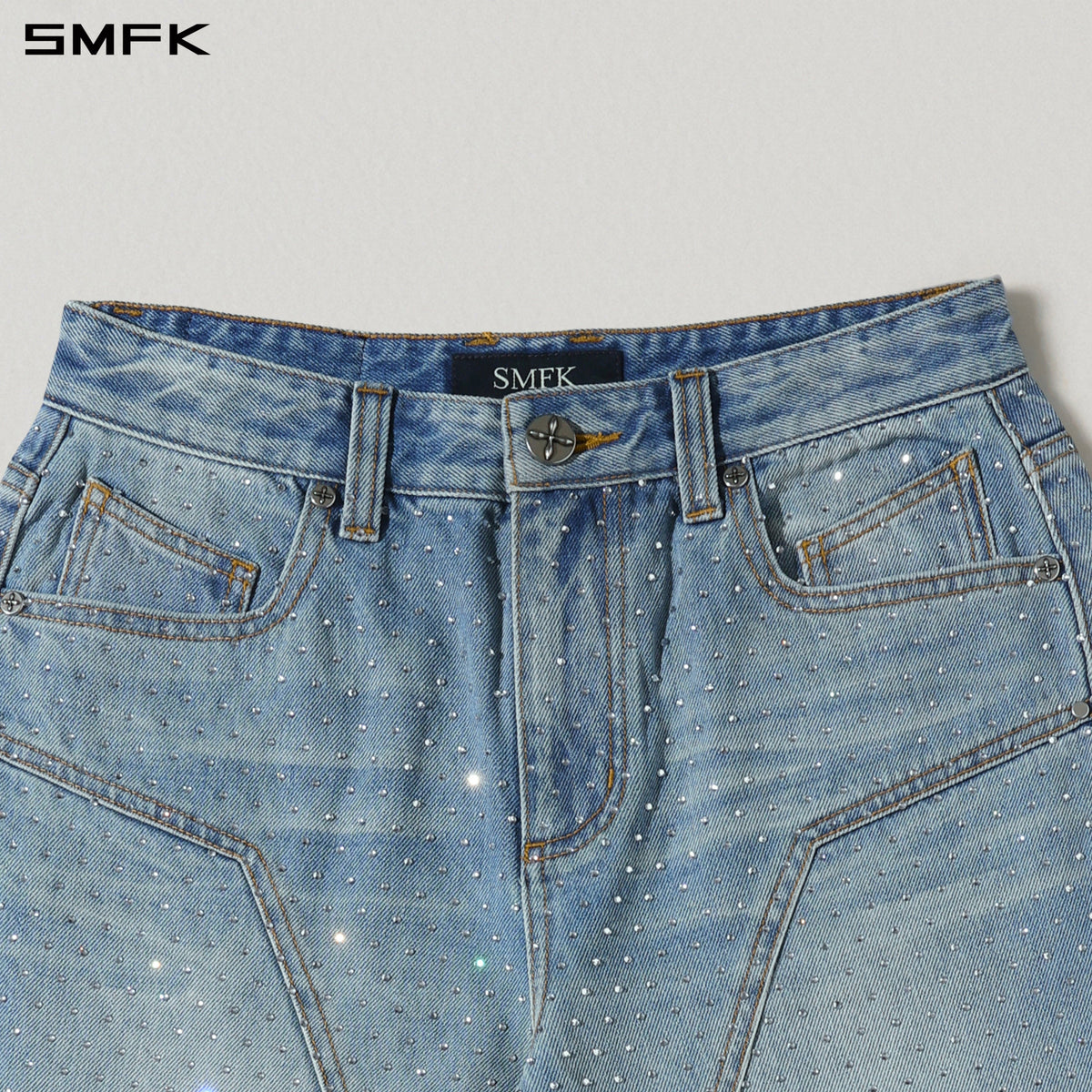 SMFK Compass Mirage Flared Denim Pants Cotton+Diamond/W Denim Blue Diamond