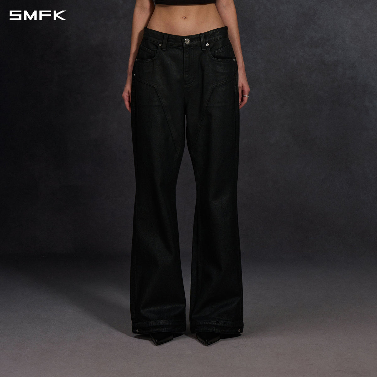 SMFK Compass Mirage Flared Denim Pants Cotton/W Ink Black