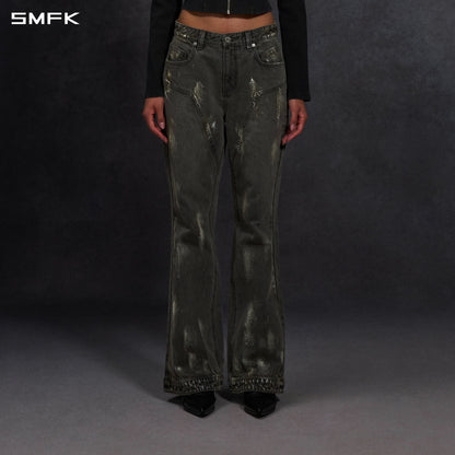 SMFK Compass Mirage Flared Denim Pants Cotton/W Storm Grey