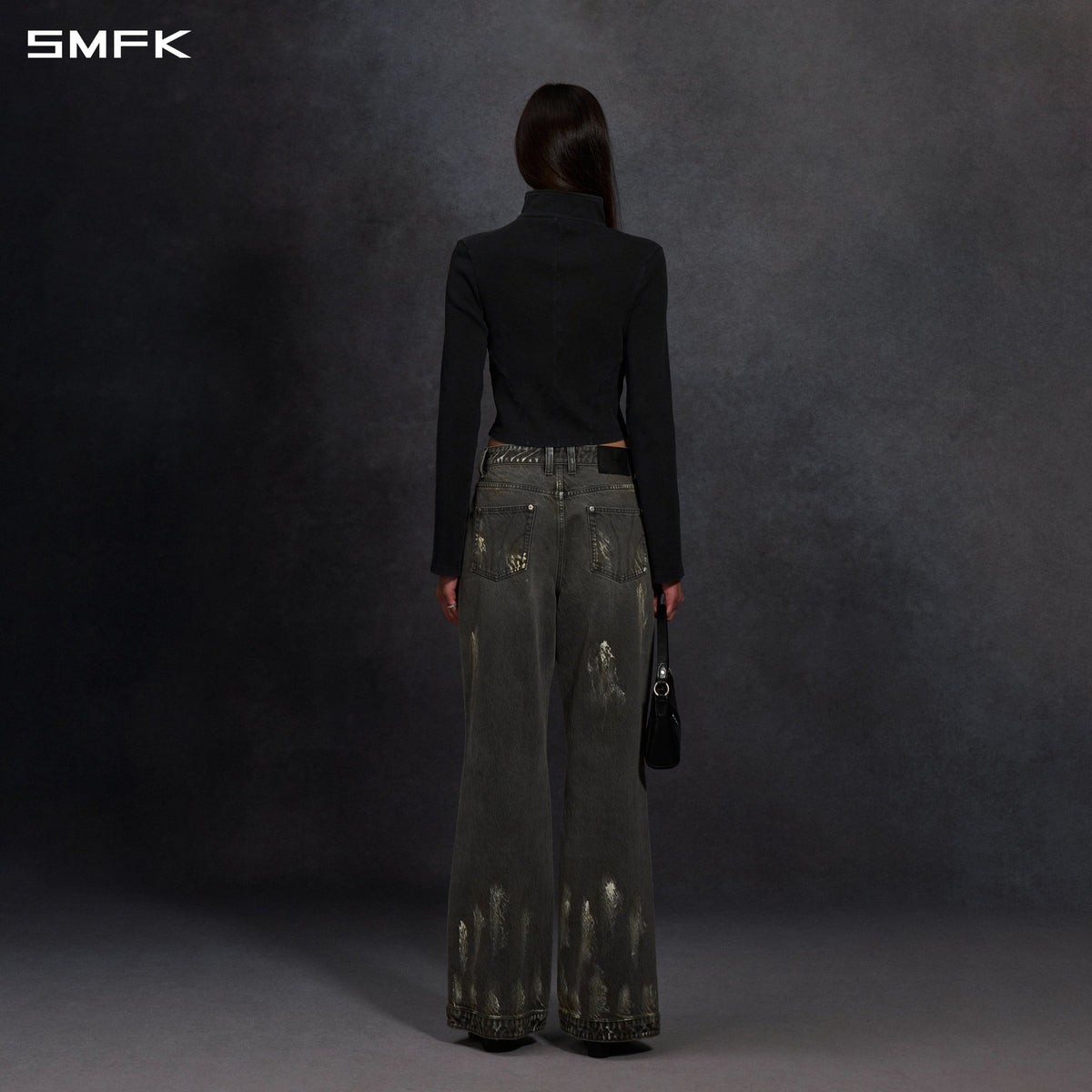 SMFK Compass Mirage Flared Denim Pants Cotton/W Storm Grey