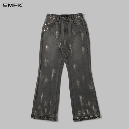 SMFK Compass Mirage Flared Denim Pants Cotton/W Storm Grey