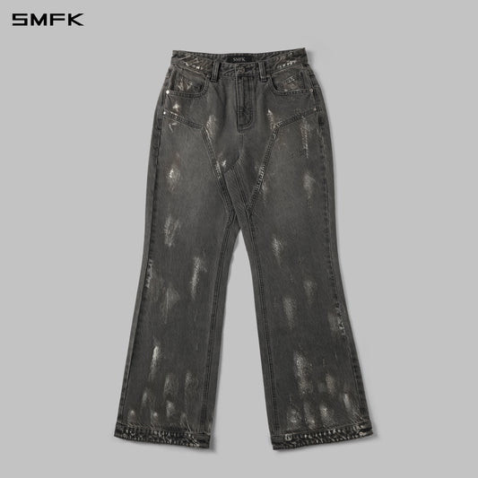 SMFK Compass Mirage Flared Denim Pants Cotton/W Storm Grey