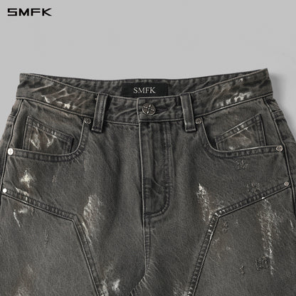 SMFK Compass Mirage Flared Denim Pants Cotton/W Storm Grey