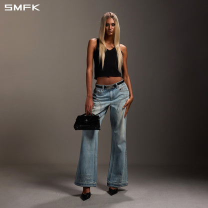 SMFK Compass Mirage Flared Denim Pants Cotton/W Sky Blue