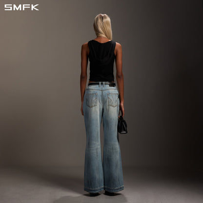 SMFK Compass Mirage Flared Denim Pants Cotton/W Sky Blue