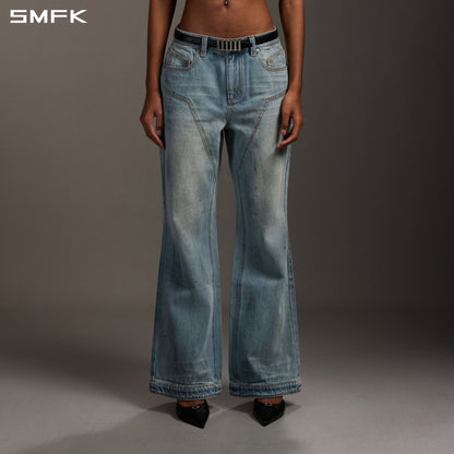 SMFK Compass Mirage Flared Denim Pants Cotton/W Sky Blue