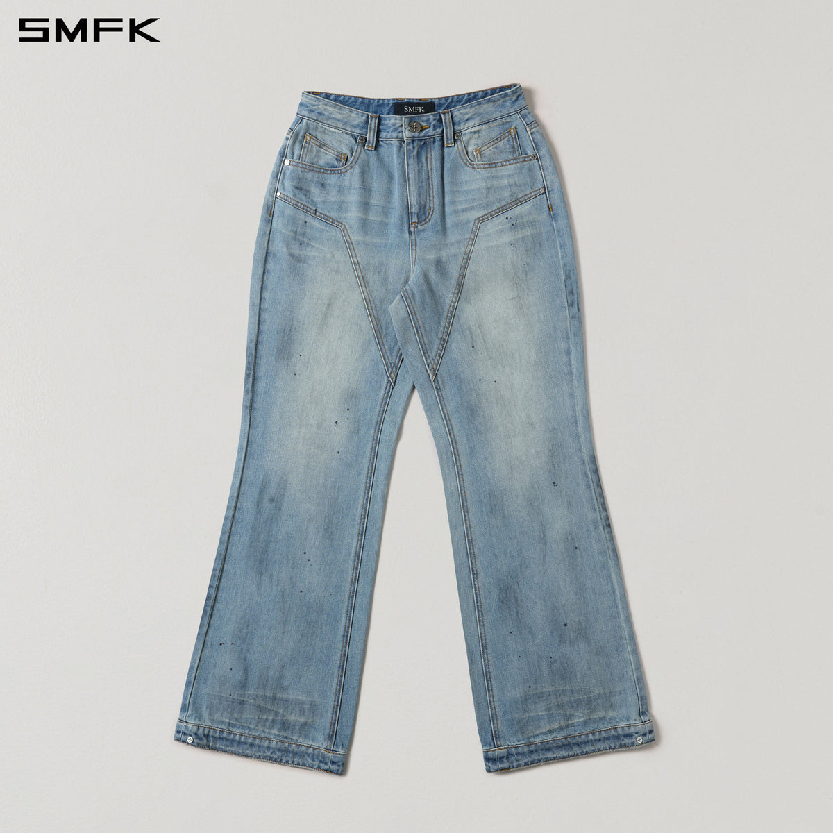 SMFK Compass Mirage Flared Denim Pants Cotton/W Sky Blue