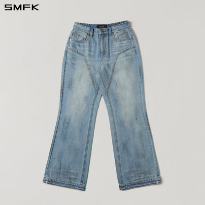 SMFK Compass Mirage Flared Denim Pants Cotton/W Sky Blue