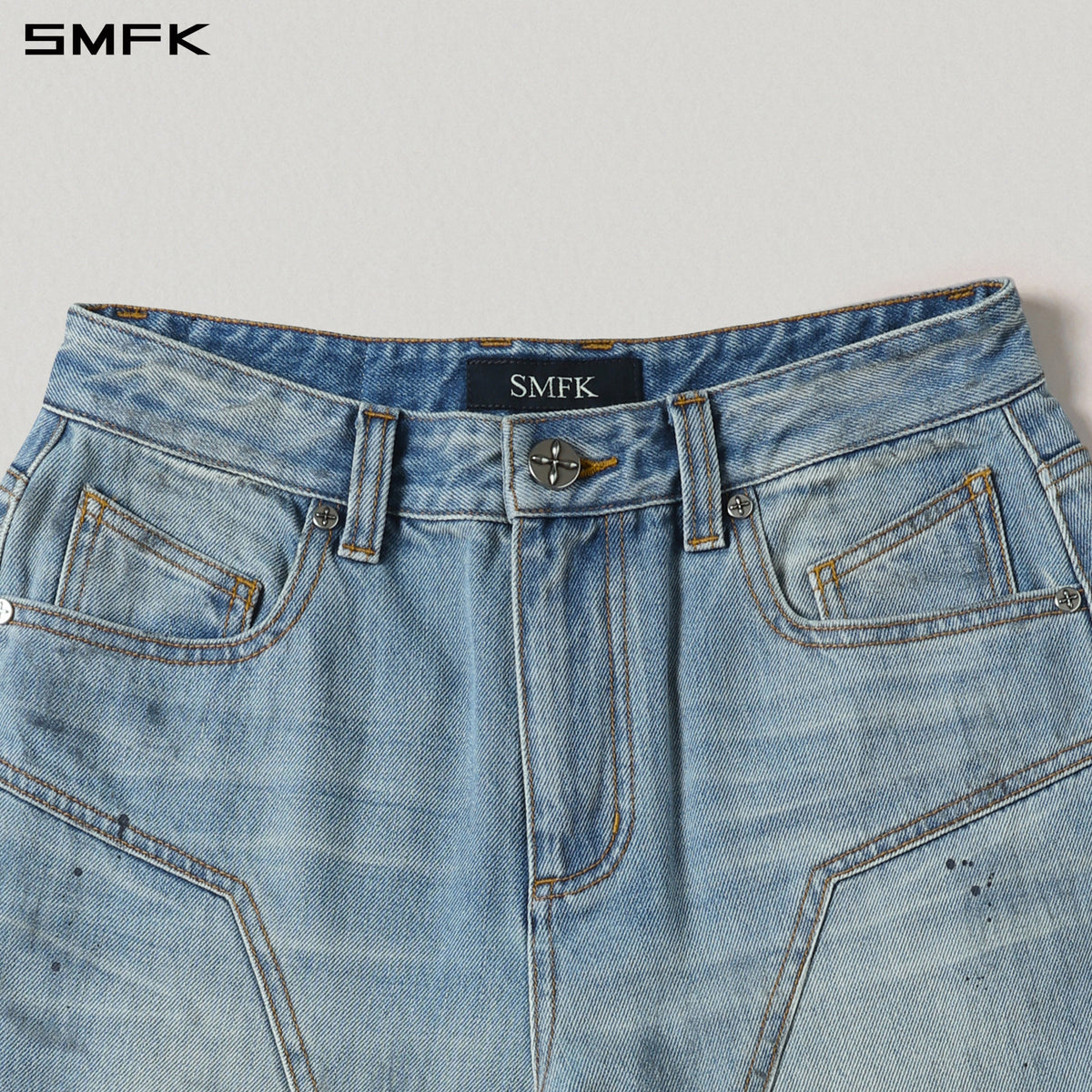 SMFK Compass Mirage Flared Denim Pants Cotton/W Sky Blue