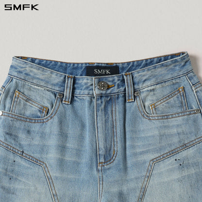 SMFK Compass Mirage Flared Denim Pants Cotton/W Sky Blue