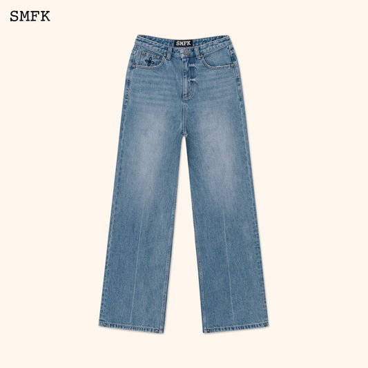 SMFK Compass Classic Cross Flared Jeans In Blue