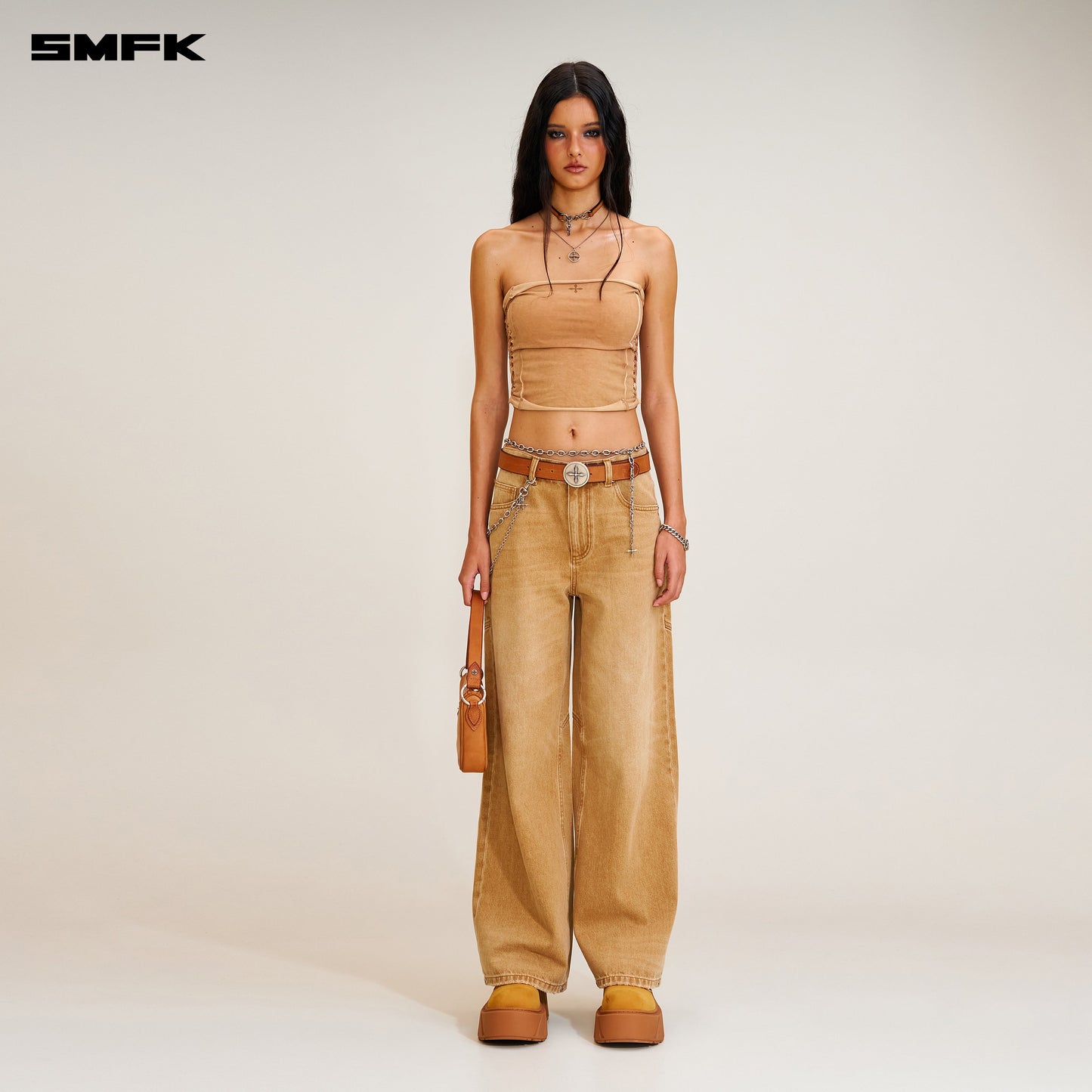 SMFK Compass Mode Tower Denim Pants Grassland Khaki