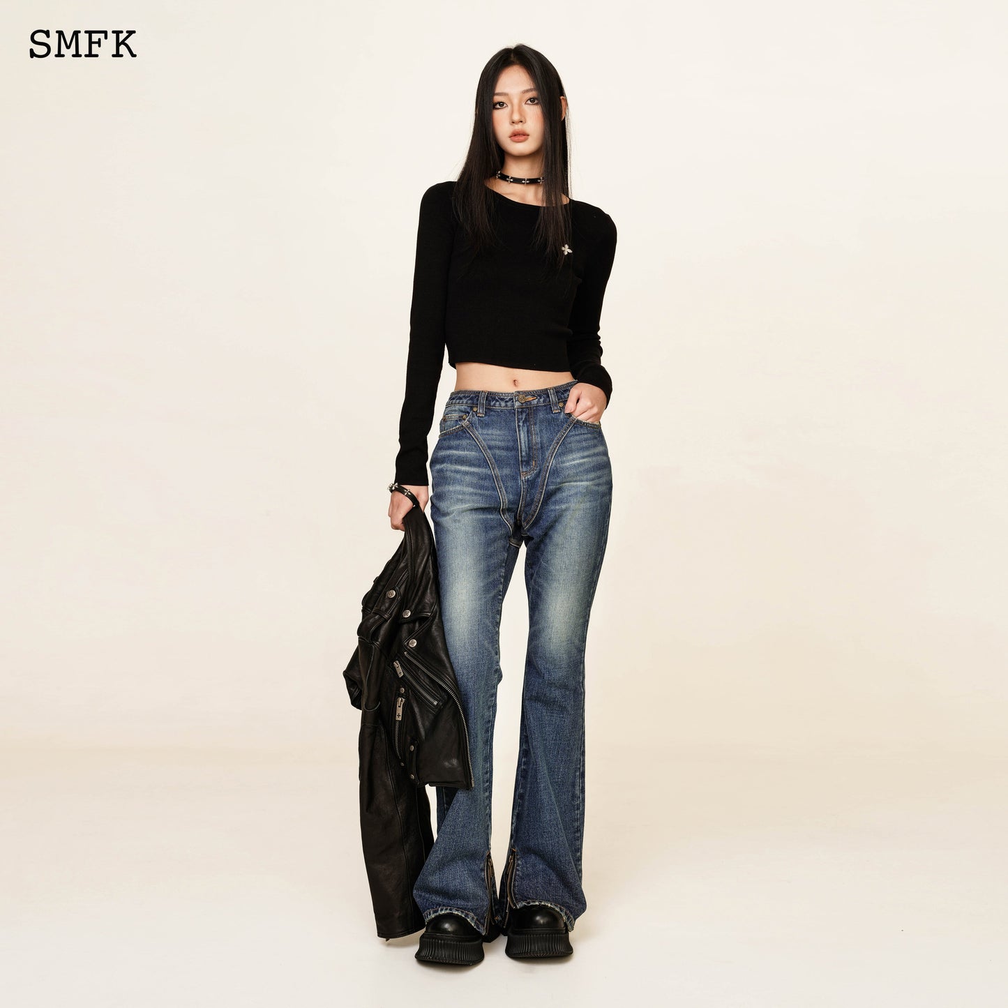 SMFK Compass Tarpan Classic Flared Jeans Retro Blue