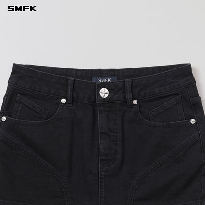 SMFK Wild Mirage Skinny Denim Dress E-Cotton Wild Black
