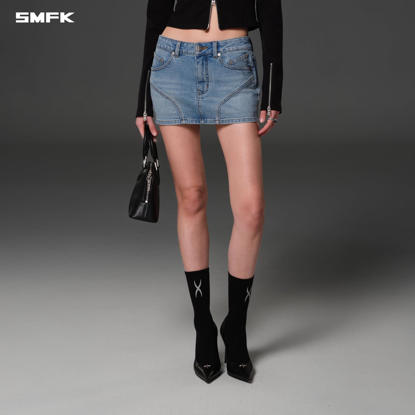 SMFK Wild Mirage Skinny Denim Dress E-Cotton Wild Blue