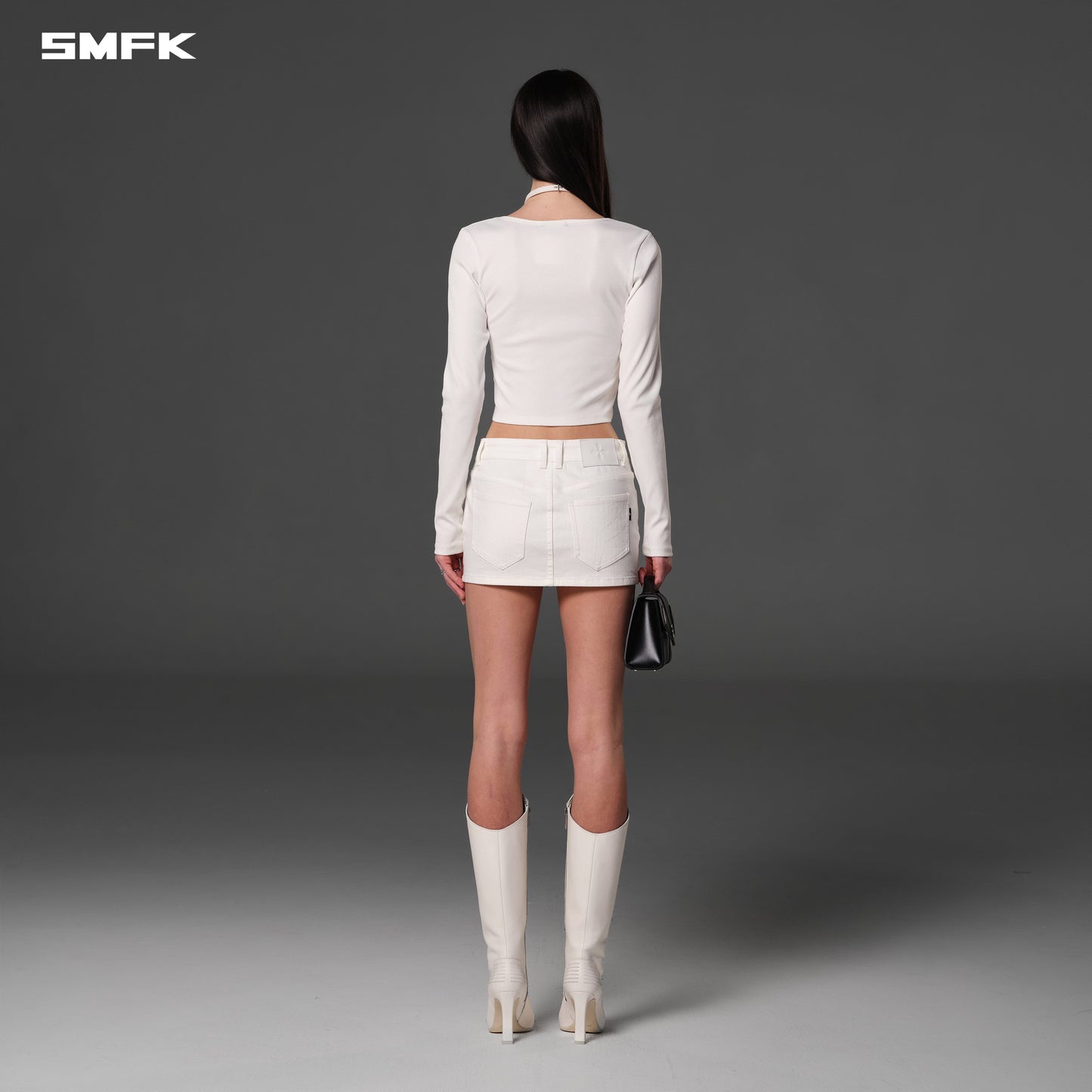 SMFK Wild Mirage Skinny Denim Dress E-Cotton Cloud White