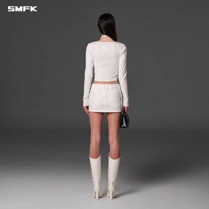 SMFK Wild Mirage Skinny Denim Dress E-Cotton Cloud White