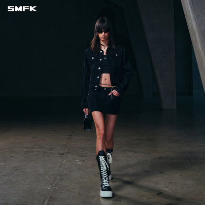 SMFK Wild Mirage Skinny Denim Dress/Cotton Wild Black