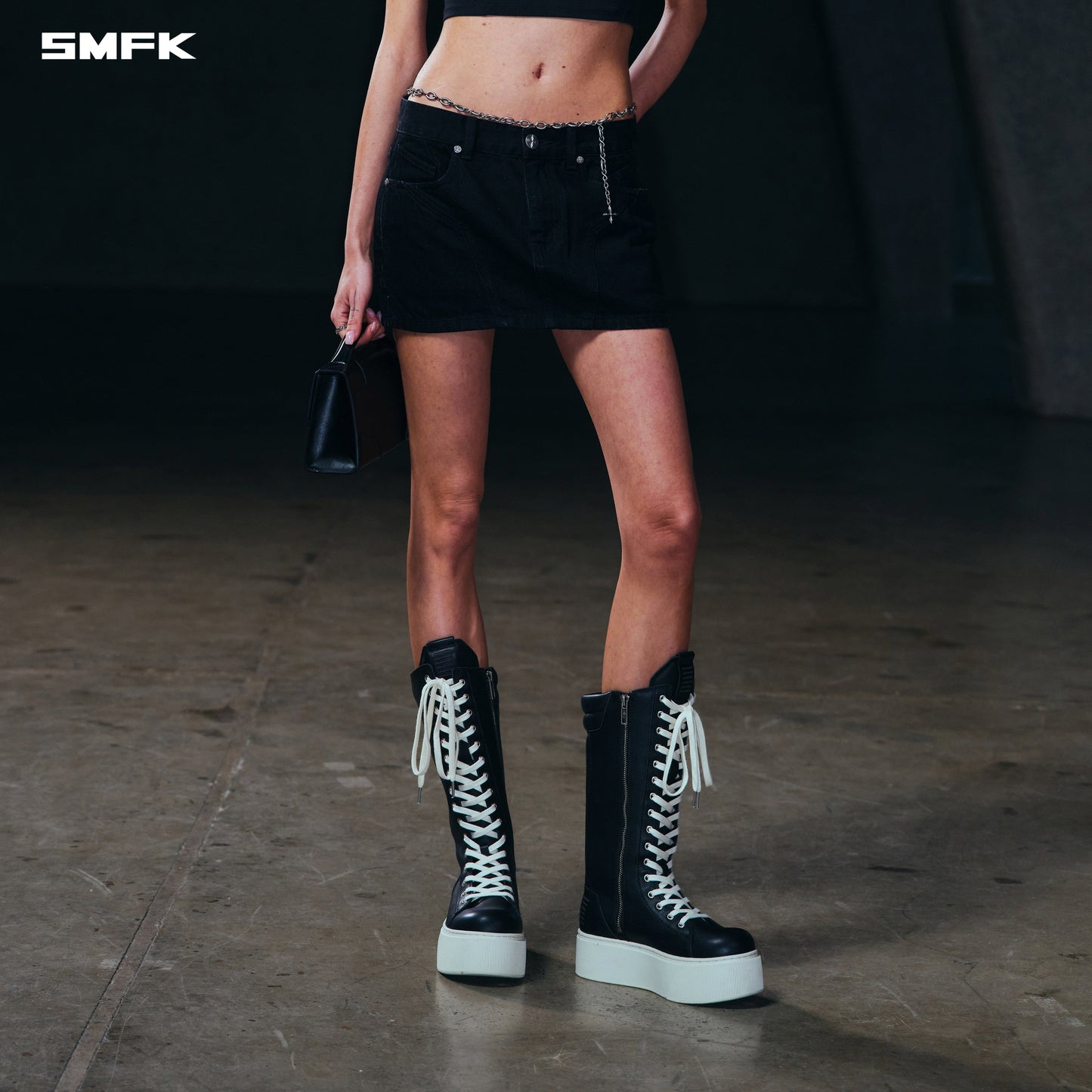 SMFK Wild Mirage Skinny Denim Dress/Cotton Wild Black