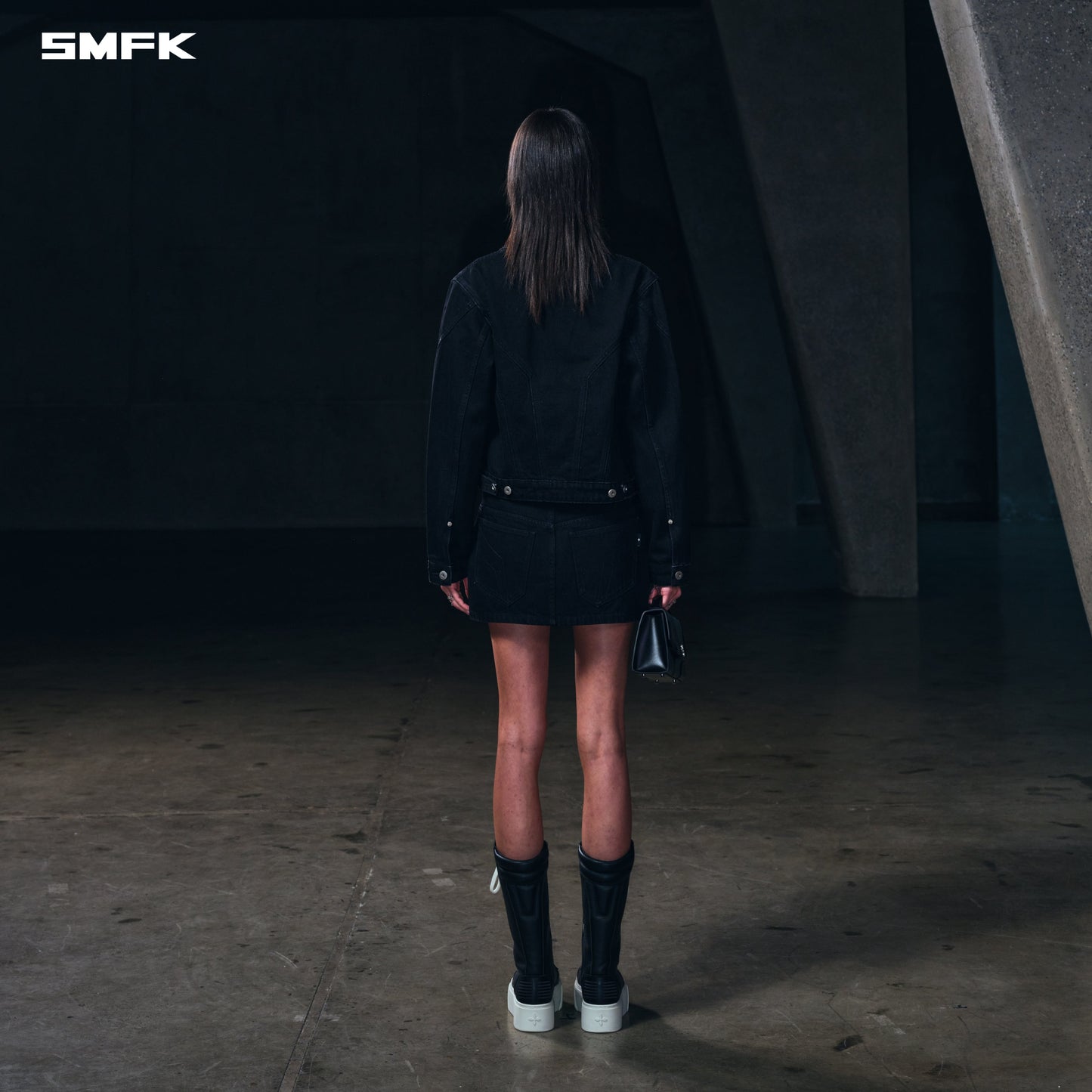 SMFK Wild Mirage Skinny Denim Dress/Cotton Wild Black