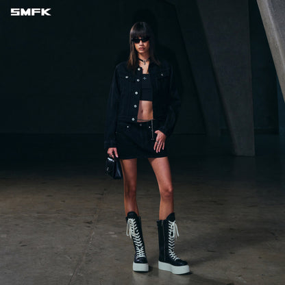SMFK Wild Mirage Skinny Denim Dress/Cotton Wild Black