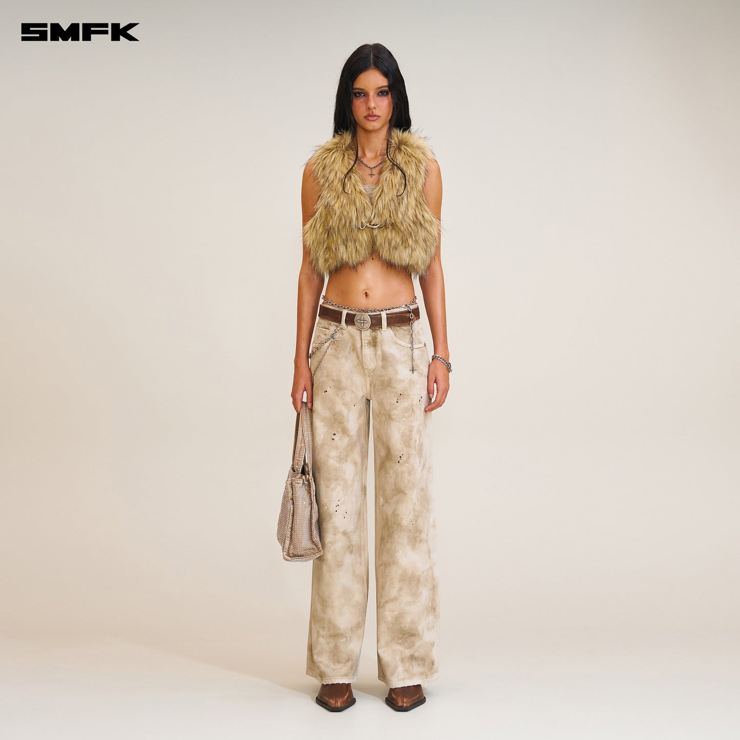SMFK Rage Wild Handcraft Tower Denim Pants (Garment Dye) Wild Brown