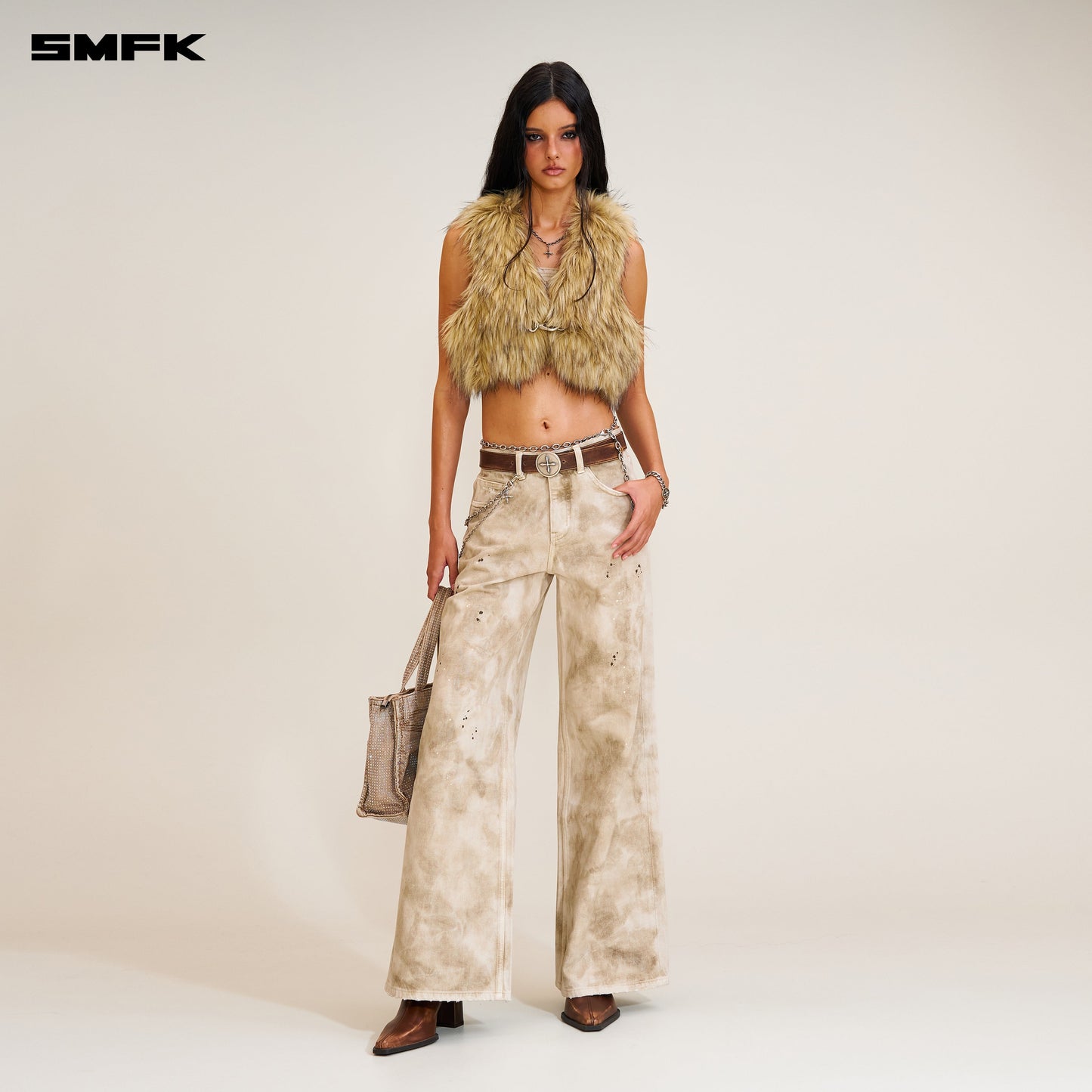 SMFK Rage Wild Handcraft Tower Denim Pants (Garment Dye) Wild Brown