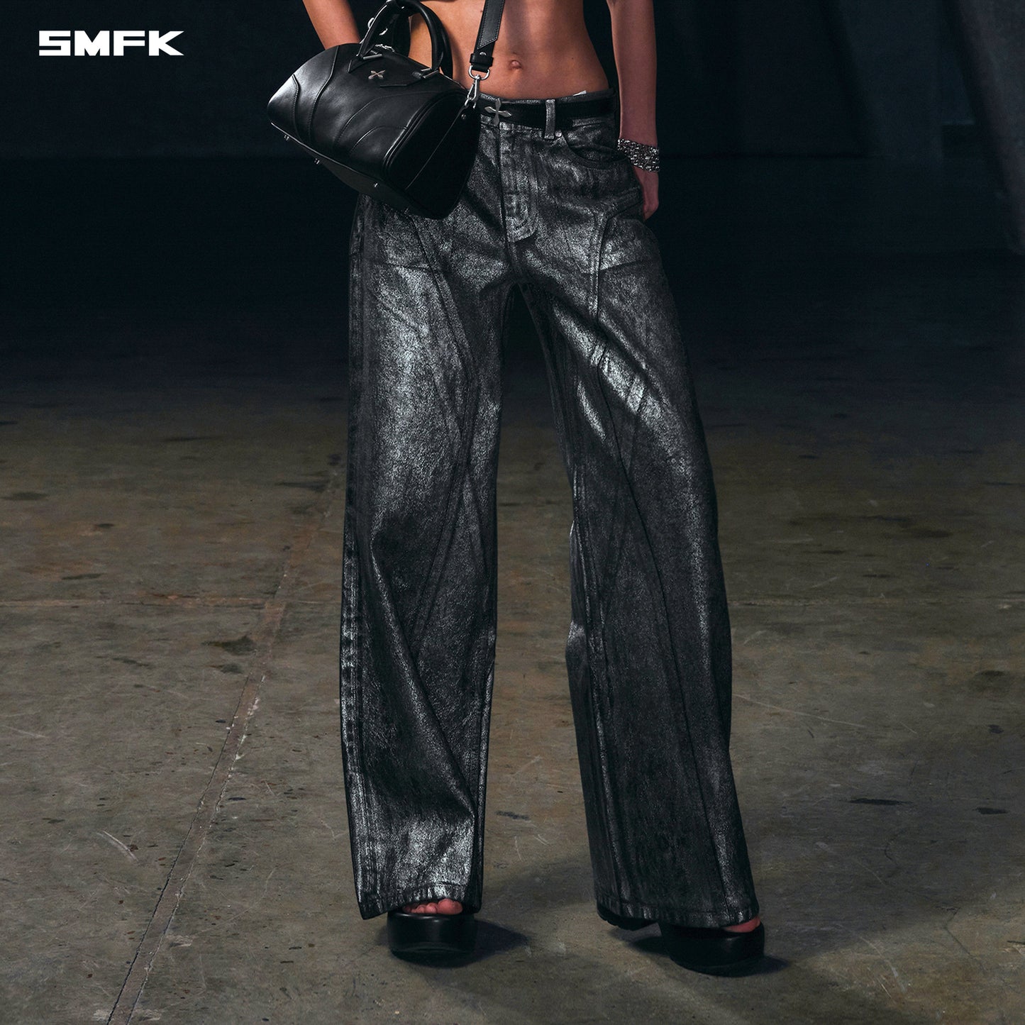 SMFK Wild Mirage Tower Denim Pants/Cotton Silver Nebula